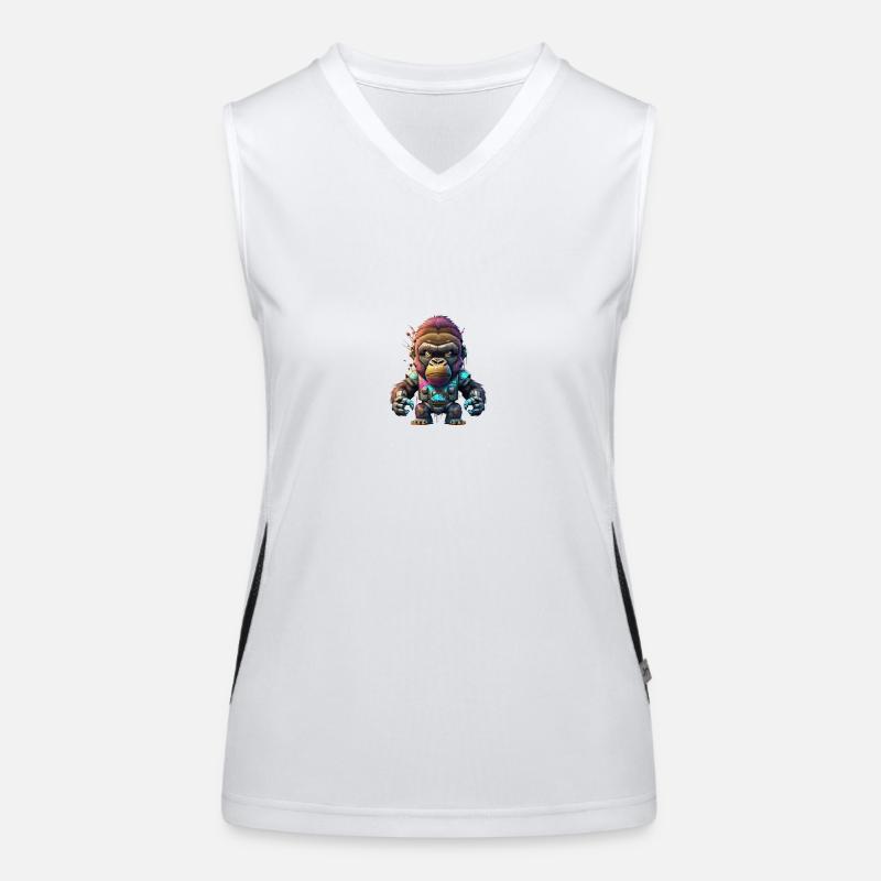 Robot Gorilla Women's Functional Contrast Tank Top