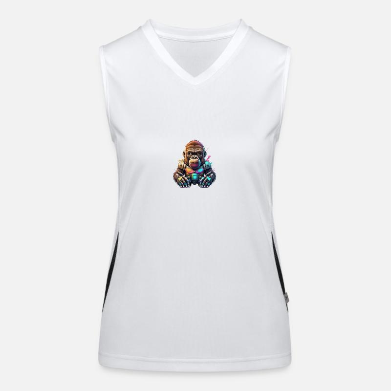 Roboter Gorilla Funktionelles Kontrast-Tank Top für Frauen