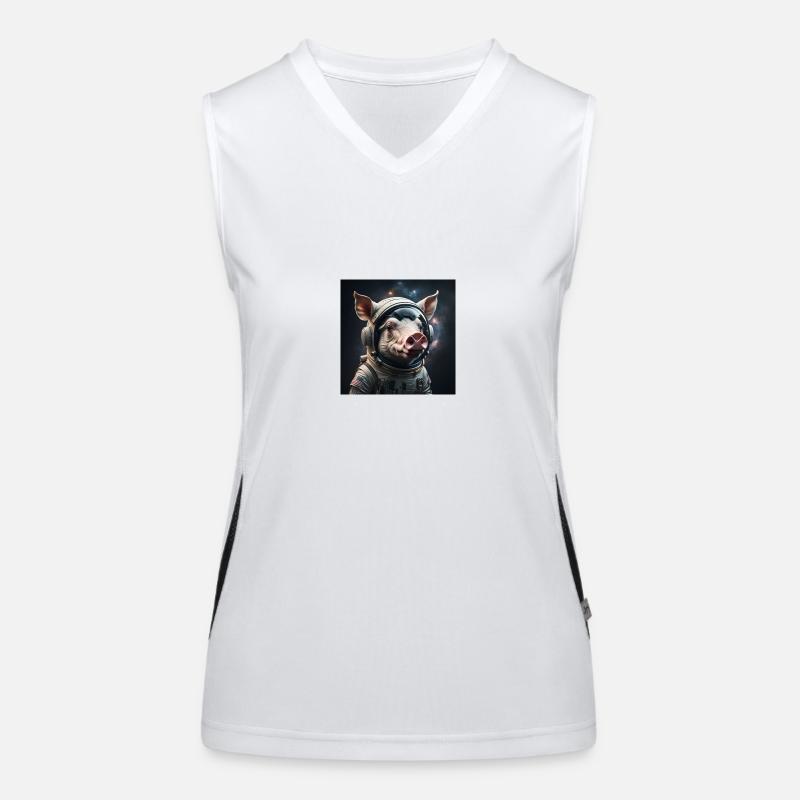Space Pig Funktionelles Kontrast-Tank Top für Frauen