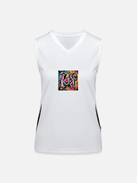 urban street 2 - Funktionelles Kontrast-Tank Top für Frauen - Weiß/Schwarz - Vorne