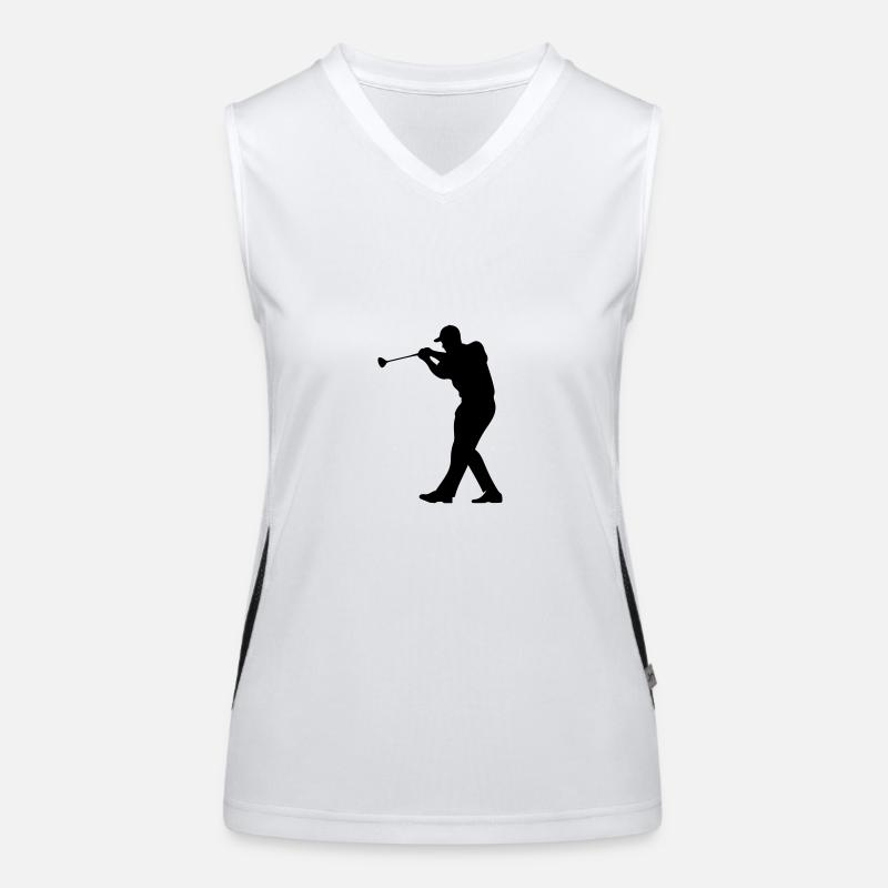 Golfer Man Silhouette Women's Functional Contrast Tank Top