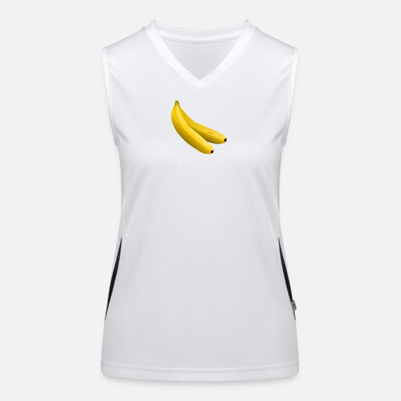 Twin Bananas Vector Yellow Women's Functional Contrast Tank Top