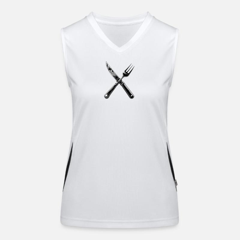 Besteck schwarz weiss Funktionelles Kontrast-Tank Top für Frauen