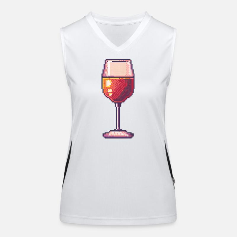 Pixel Weinglas Retro Funktionelles Kontrast-Tank Top für Frauen