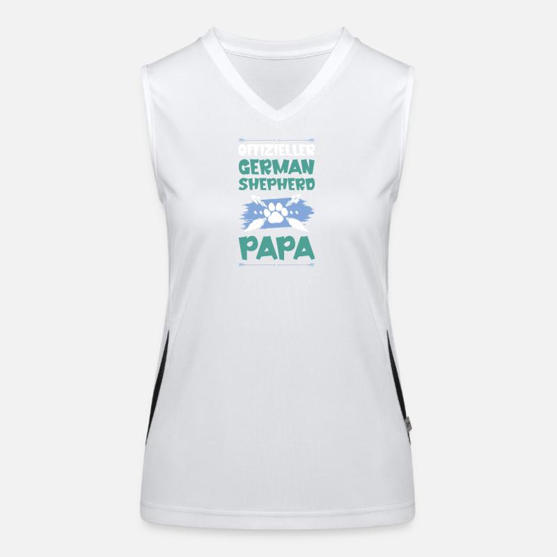 deutscher schäferhund hunde papa Funktionelles Kontrast-Tank Top für Frauen