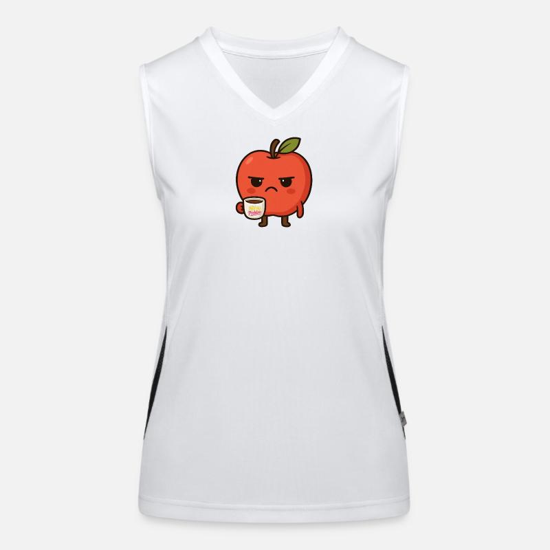 Grumpy Kawaii Apple - Funny Not My Problem Meme Funktionelles Kontrast-Tank Top für Frauen
