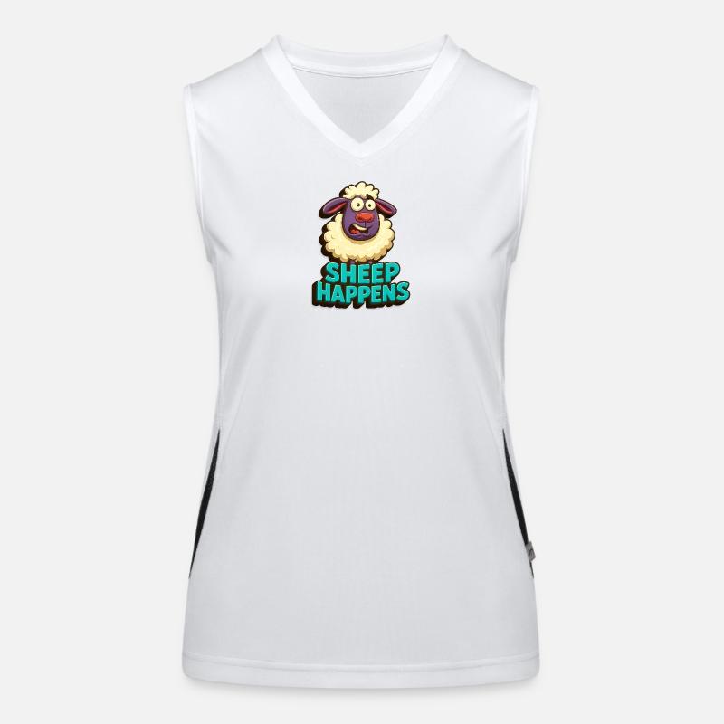 Les moutons arrivent – c’est comme ça Débardeur respirant contrasté Femme