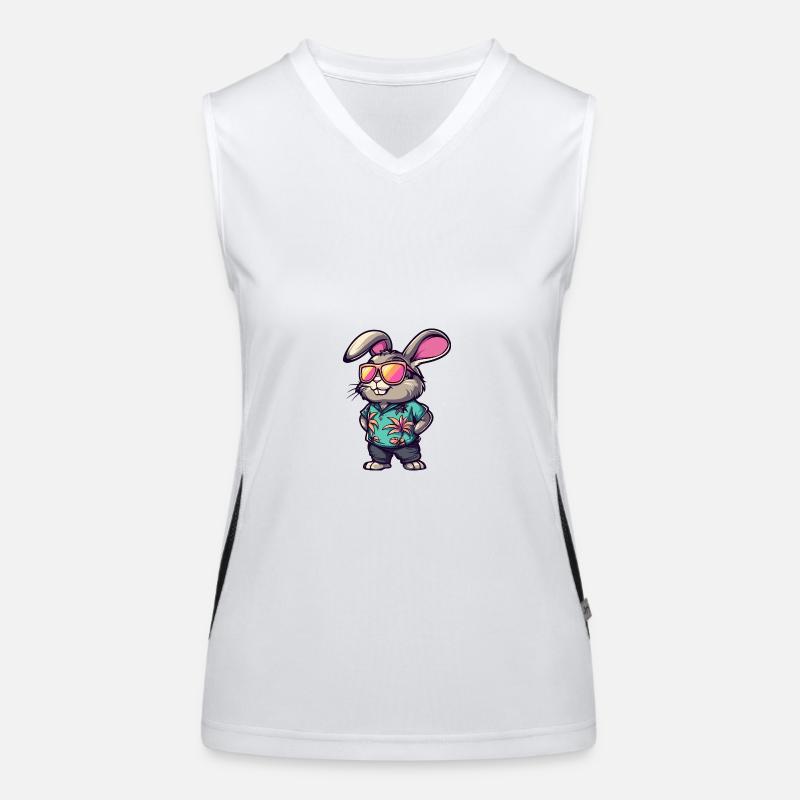 Hase Comic Urlaub Funktionelles Kontrast-Tank Top für Frauen