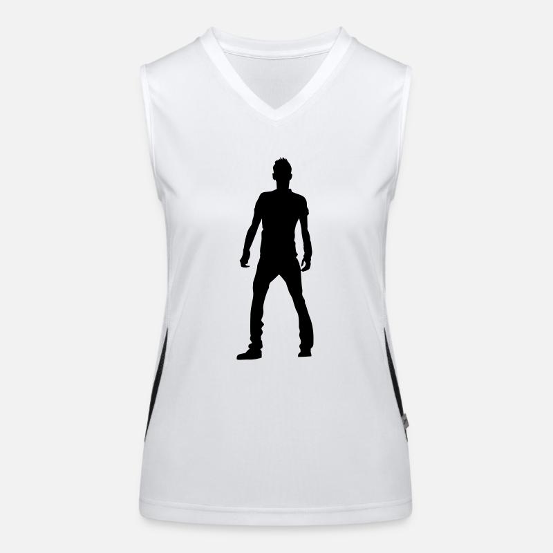 Mann Körper Silhouette Vektor-Design Funktionelles Kontrast-Tank Top für Frauen