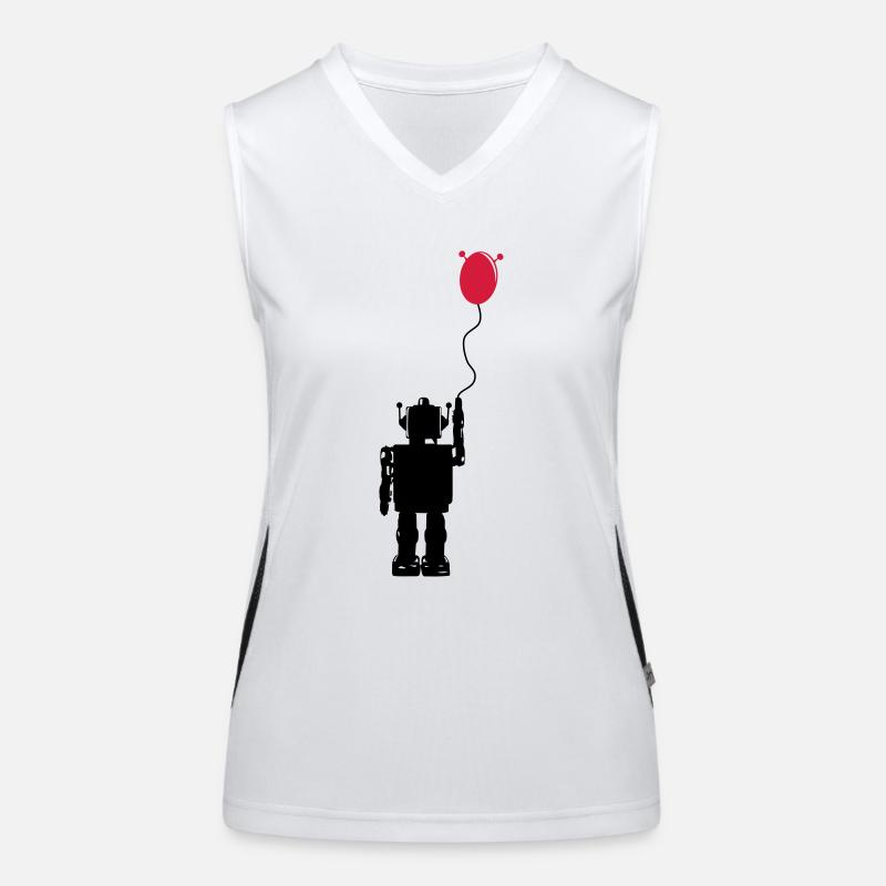 Roboterluftballon Hinten Funktionelles Kontrast-Tank Top für Frauen