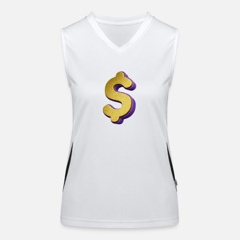S du dollar, symbole du dollar Débardeur respirant contrasté Femme