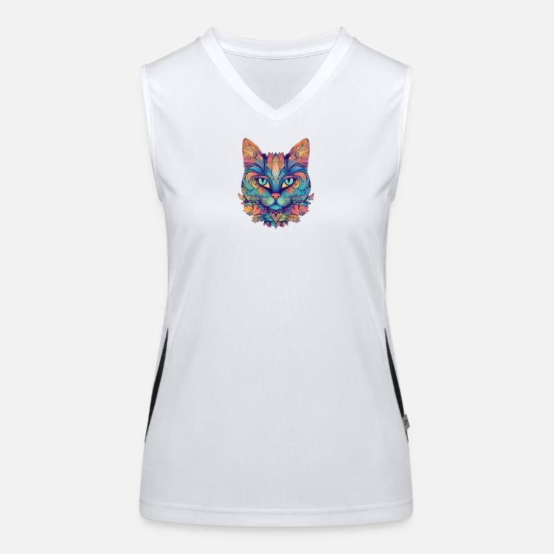 Abstrakten Katze Funktionelles Kontrast-Tank Top für Frauen