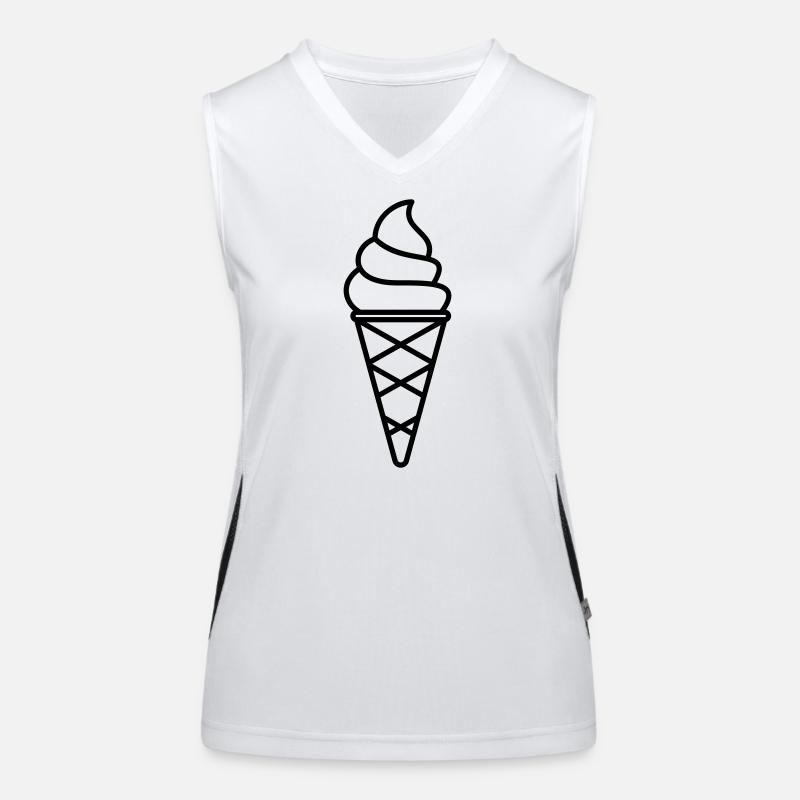 Soft Eis mit Waffel als Kontur Farbe anpassbar Funktionelles Kontrast-Tank Top für Frauen