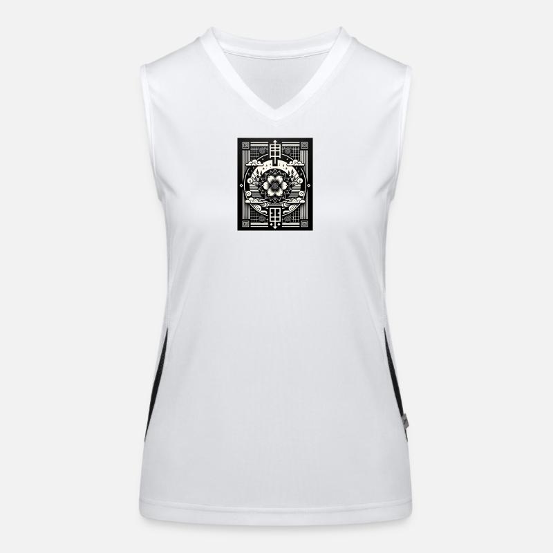 Zen Harmony Geometric Lotus Funktionelles Kontrast-Tank Top für Frauen
