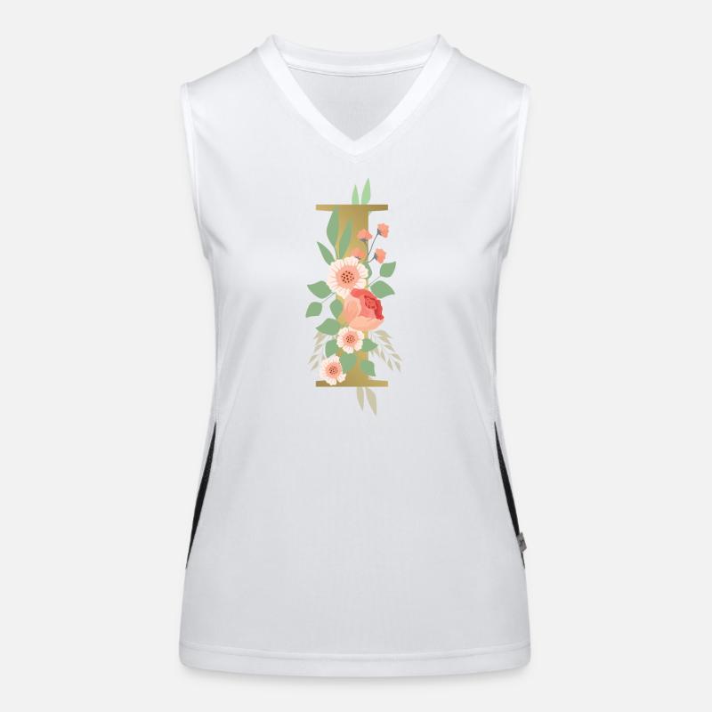 Eleganter Buchstabe 'I' mit Blumen Funktionelles Kontrast-Tank Top für Frauen