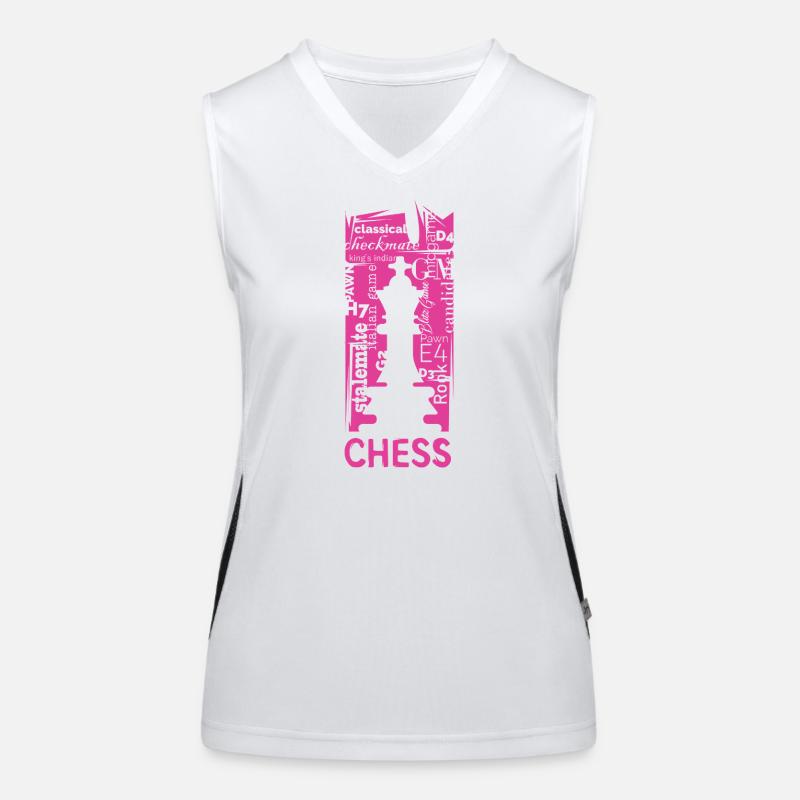 Echecs scratch Chess King en rose - Clubs d’échecs Débardeur respirant contrasté Femme