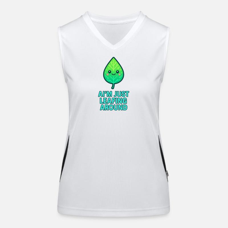 Je ne fais que feuilleter – Conception de feuilles Débardeur respirant contrasté Femme