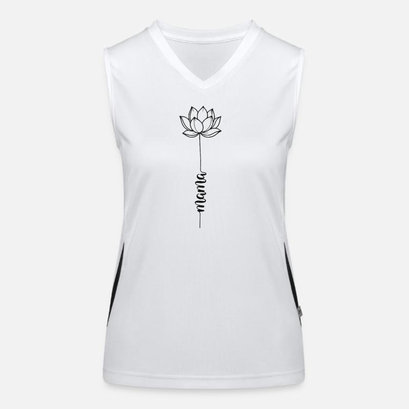 Lotusblume mit Mama Schriftzug Muttertag Geschenk Funktionelles Kontrast-Tank Top für Frauen