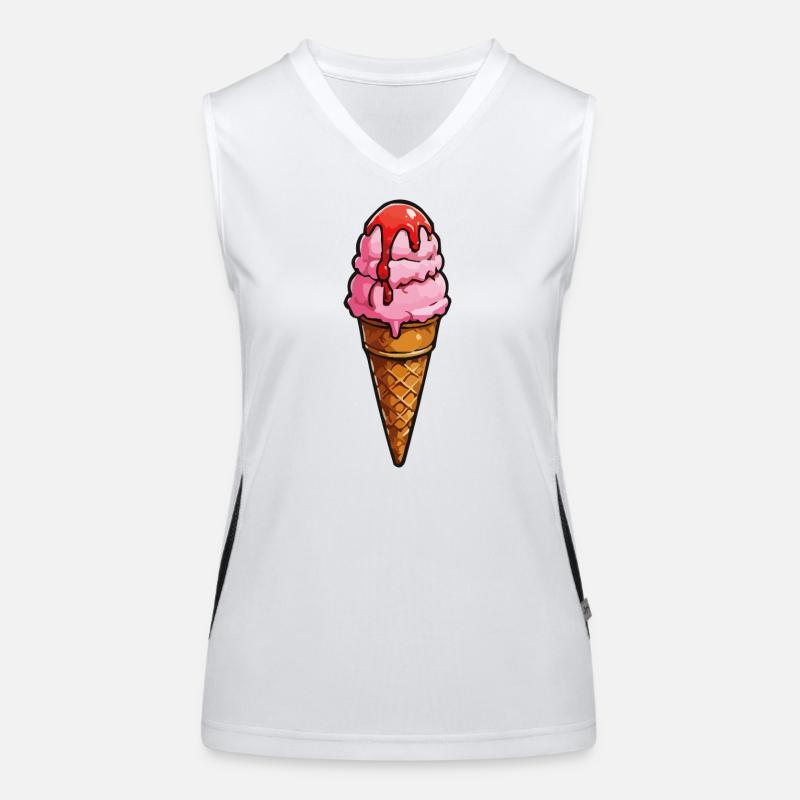 Sirop de boules roses de glace de dessin animé Débardeur respirant contrasté Femme