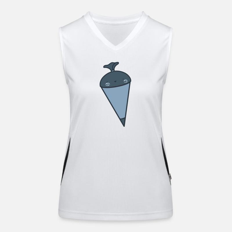 Cute blue school cone Women's Functional Contrast Tank Top