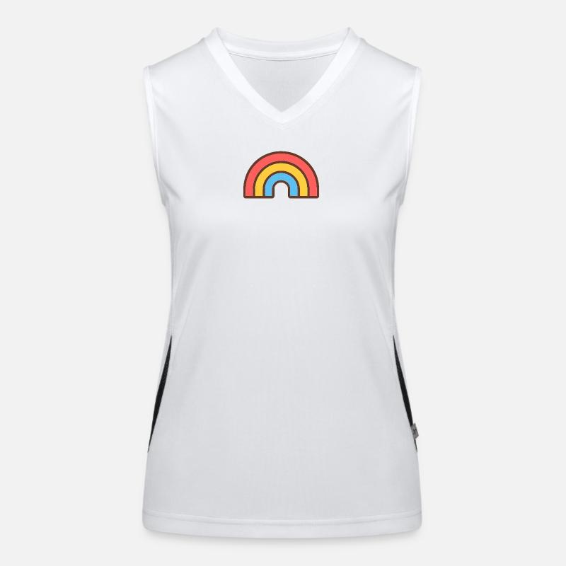 Bright retro rainbow Women's Functional Contrast Tank Top