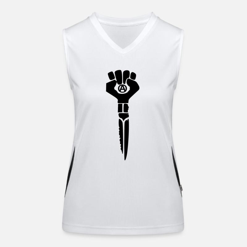 revolution - Women's Functional Contrast Tank Top - white/black