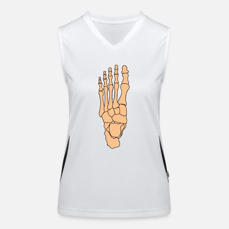 Foot Anatomy Physiotherapy Bone Skeleton Women's Functional Contrast Tank Top