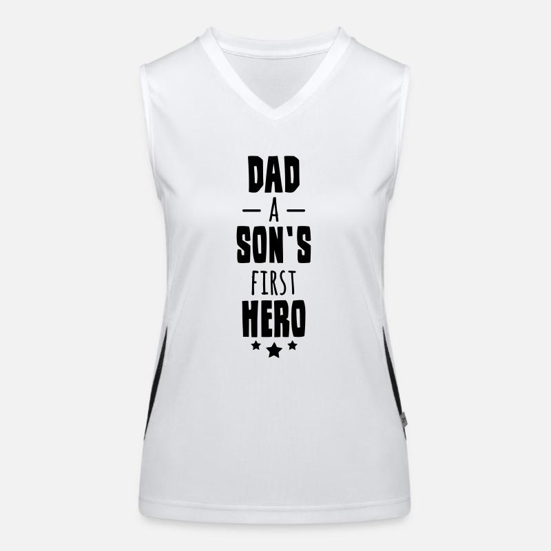 Dad A Sons First Hero Funktionelles Kontrast-Tank Top für Frauen