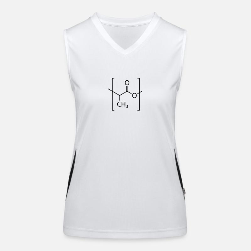 Polymilchsäure (PLA) -Molekül. Funktionelles Kontrast-Tank Top für Frauen
