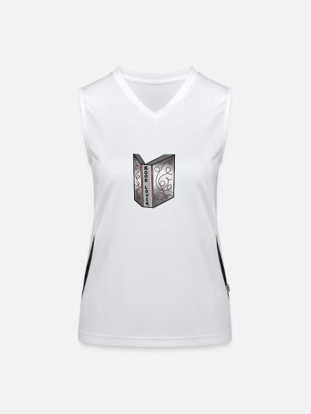 Book Lover - Women's Functional Contrast Tank Top - white/black - Front