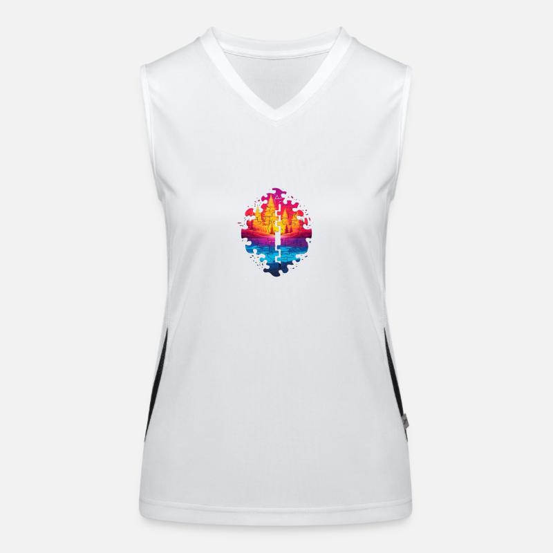 wunderschöne Puzzle Landschaft Funktionelles Kontrast-Tank Top für Frauen