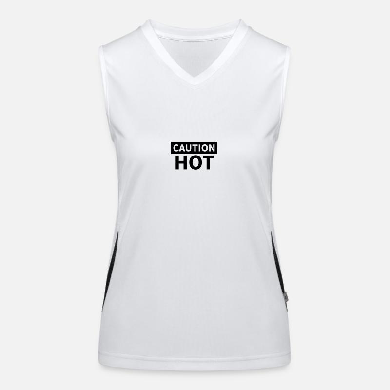 CAUTION HOT Black Women's Functional Contrast Tank Top