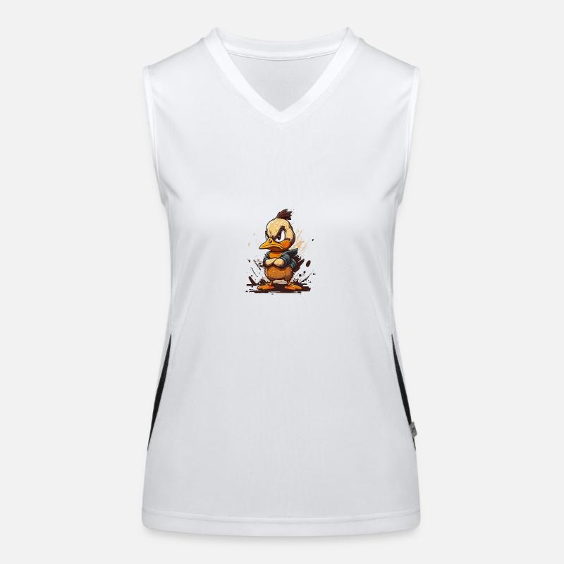 Angry duck 1 - Women's Functional Contrast Tank Top - white/black