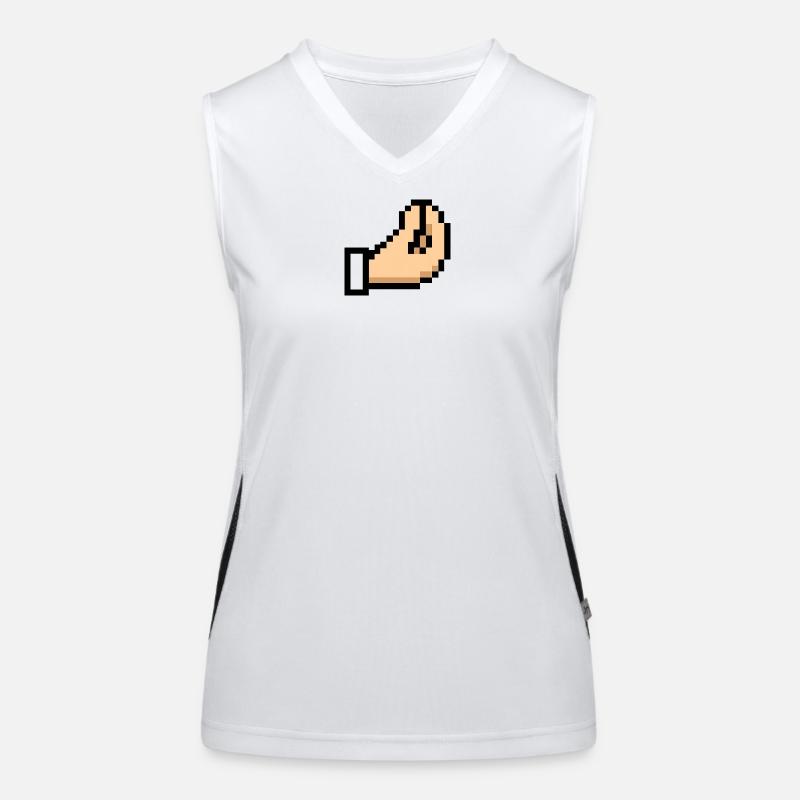 Pixel Hand Cursor Design Italia - Women's Functional Contrast Tank Top - white/black