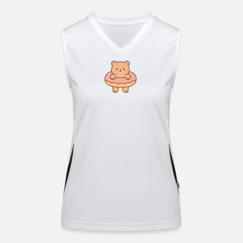 Kleiner schwimmender Bär Funktionelles Kontrast-Tank Top für Frauen