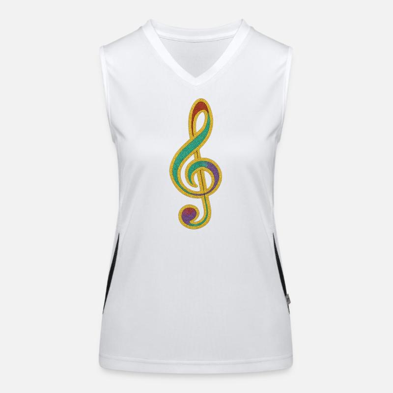 Conception de clé de sol scintillante colorée Débardeur respirant contrasté Femme