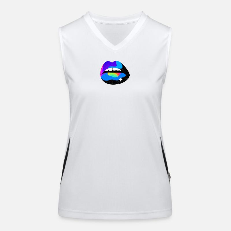 Kosmische Regenbogenlippen Funktionelles Kontrast-Tank Top für Frauen