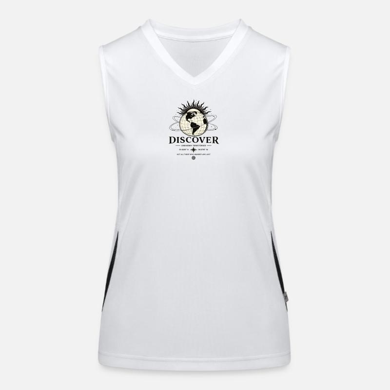Weltentdeckung Strahlen-Globus Funktionelles Kontrast-Tank Top für Frauen