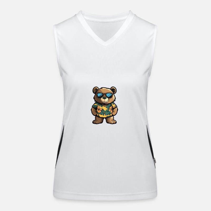 Bär Comic Urlaub Funktionelles Kontrast-Tank Top für Frauen