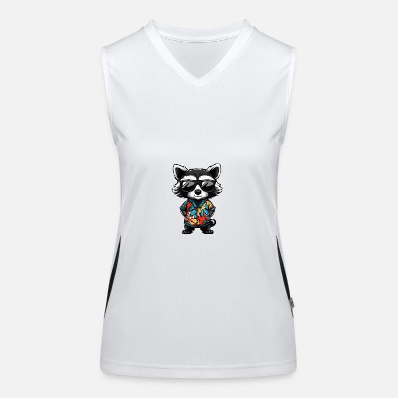Waschbär Comic Urlaub Funktionelles Kontrast-Tank Top für Frauen