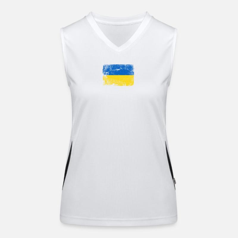 Palette de drapeaux ukrainiens brossés Débardeur respirant contrasté Femme