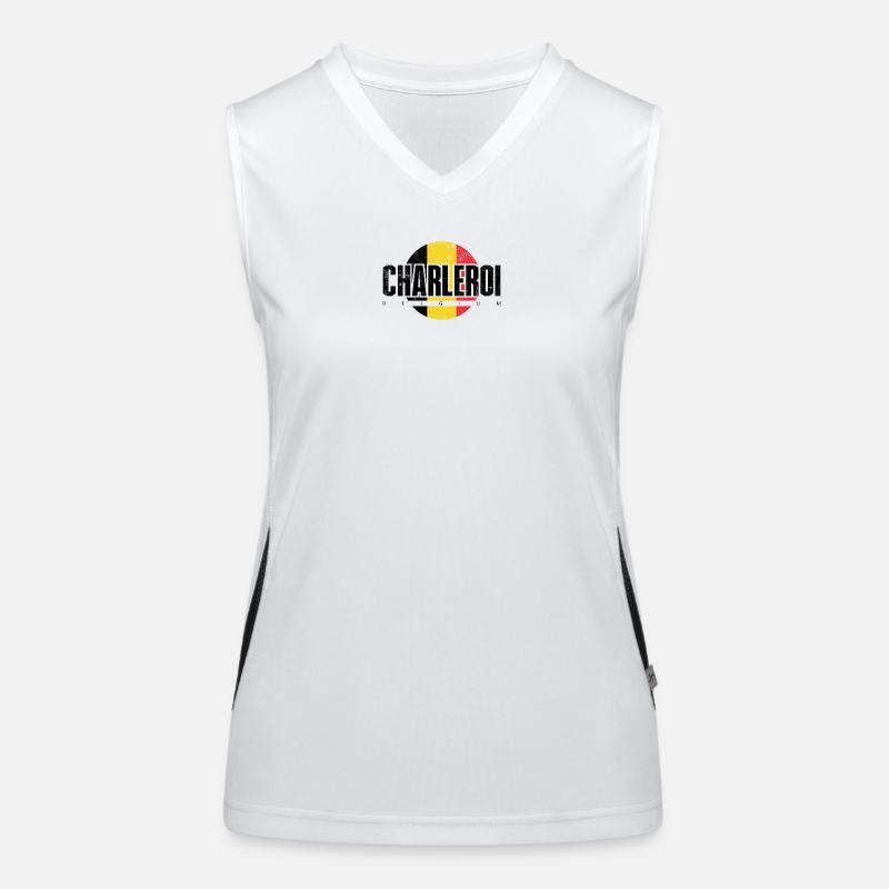 T E Abstraktes Emblem Funktionelles Kontrast-Tank Top für Frauen