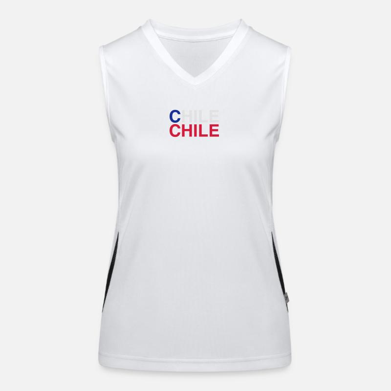 Drapeau du Chili Débardeur respirant contrasté Femme