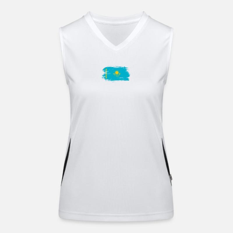 Drapeau du Kazakhstan Débardeur respirant contrasté Femme