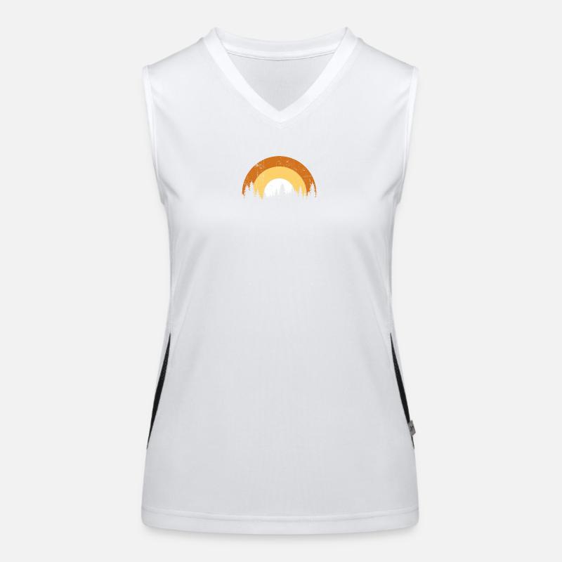 Sunset Pines Silhouette Women's Functional Contrast Tank Top