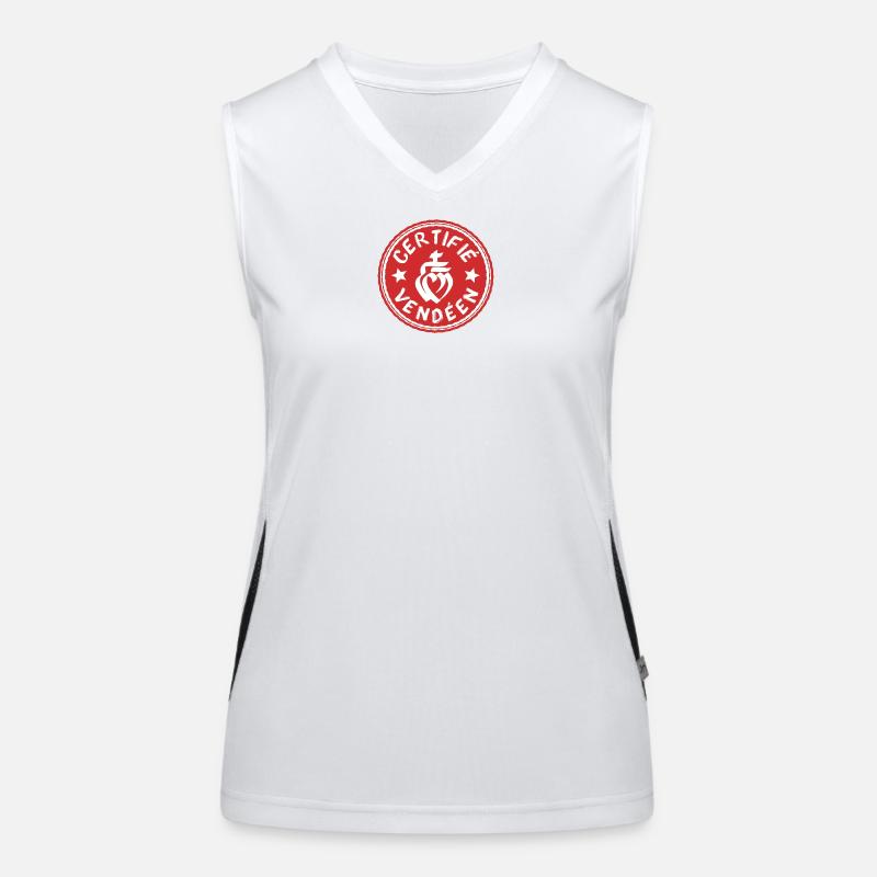 Logo certifié vendéen rouge et blanc Débardeur respirant contrasté Femme