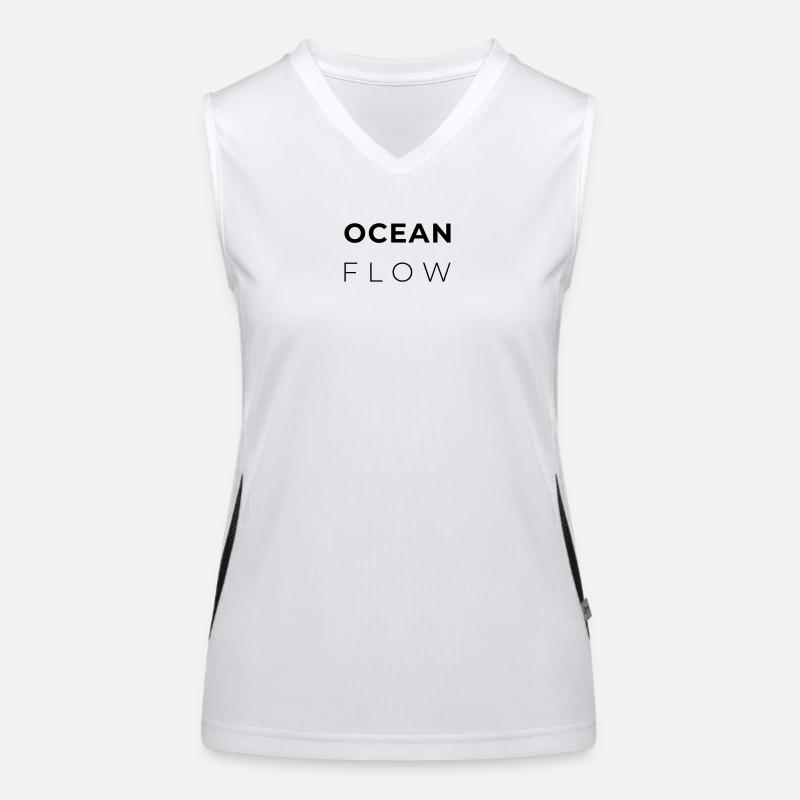 OCEAN FLOW – Minimalistisches Atlantikdesign Funktionelles Kontrast-Tank Top für Frauen