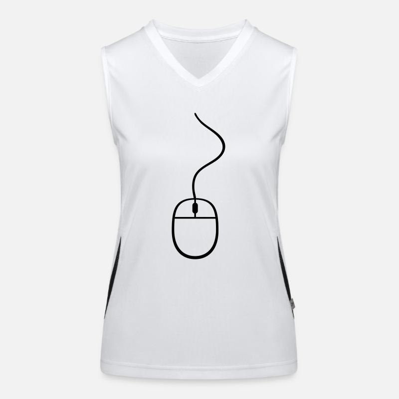 maus computer kabel steuern klicken pc rechner onl Funktionelles Kontrast-Tank Top für Frauen