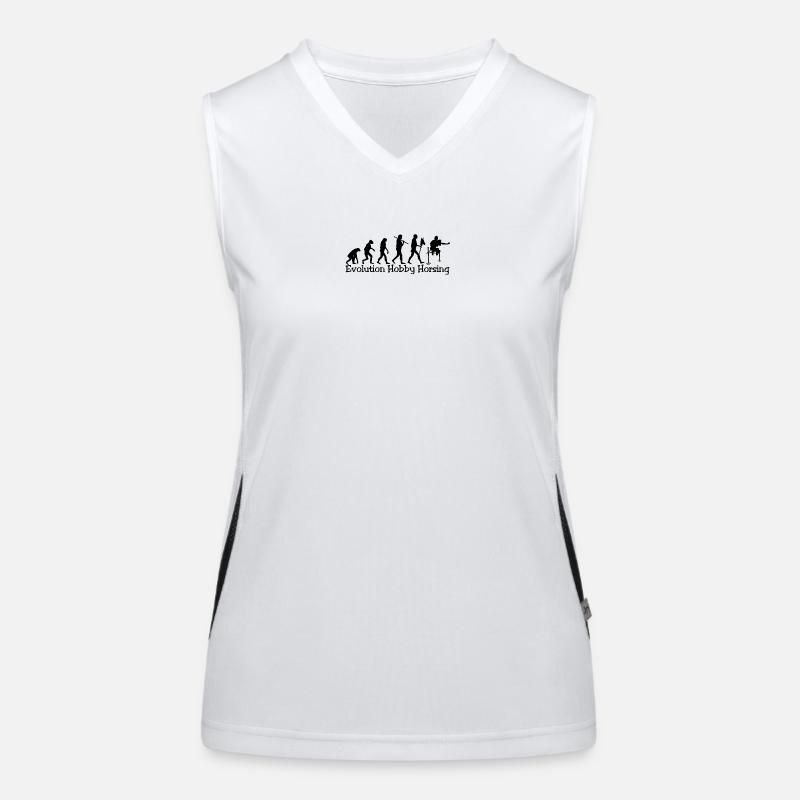 Evolution Hobby Horsing (schwarz) Funktionelles Kontrast-Tank Top für Frauen