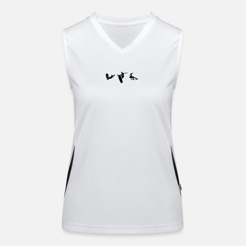 Wakeboarder wakeboarding in action Funktionelles Kontrast-Tank Top für Frauen